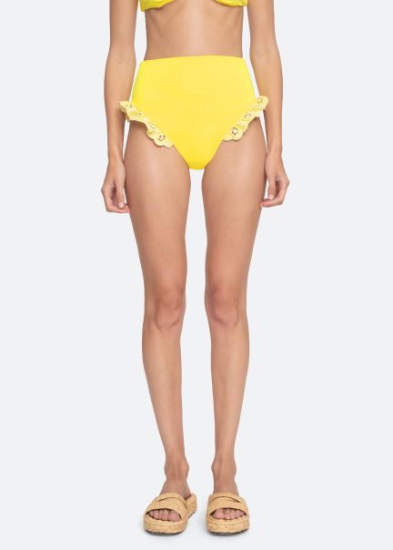 Women Yellow Lowest Ever Sea New York Arabella Bikini Bottom Swimwear