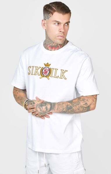 White Oversized Crest T-Shirt T-Shirts Sik Silk Men