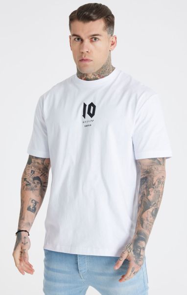 T-Shirts Men Messi X Siksilk White Oversized T-Shirt Sik Silk