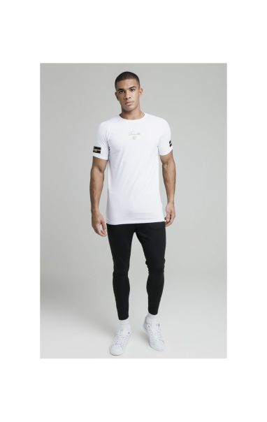 Sik Silk T-Shirts White Raglan Muscle Fit T-Shirt Men