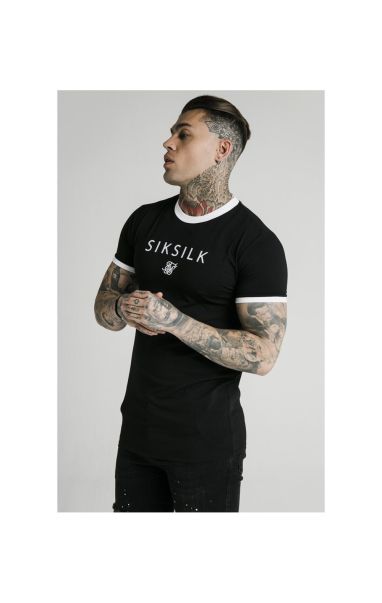 Sik Silk Siksilk S/S Straight Hem Gym Tee - Black T-Shirts Men