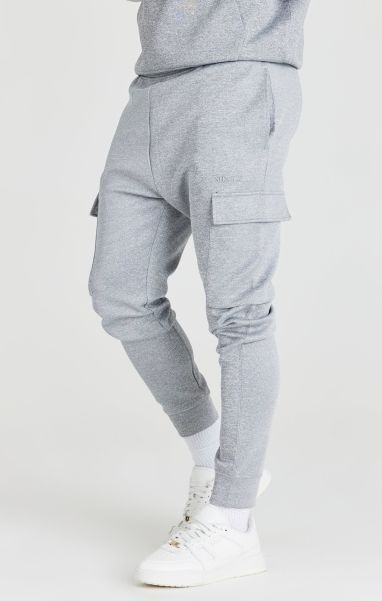 Grey Exhibit Cuffed Cargo Pant Trousers Men Sik Silk
