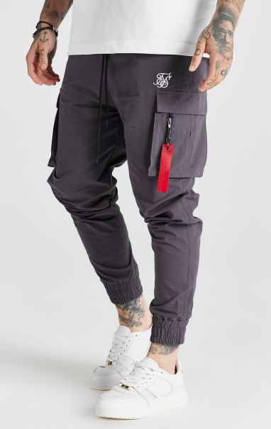 Grey Flight Cargo Pant Men Sik Silk Trousers