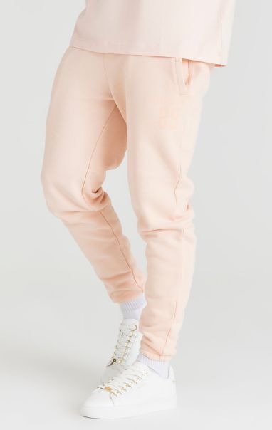 Men Sik Silk Pink Relaxed Fit Cuff Jogger Joggers