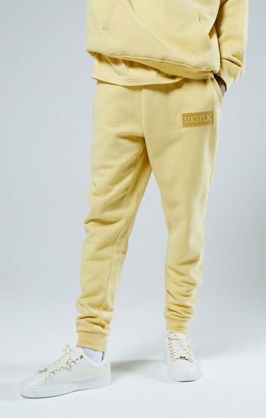 Yellow Relaxed Fit Cuffed Jogger Sik Silk Men Joggers