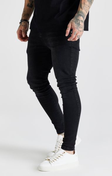 Black Washed Essential Skinny Jean Men Jeans Sik Silk