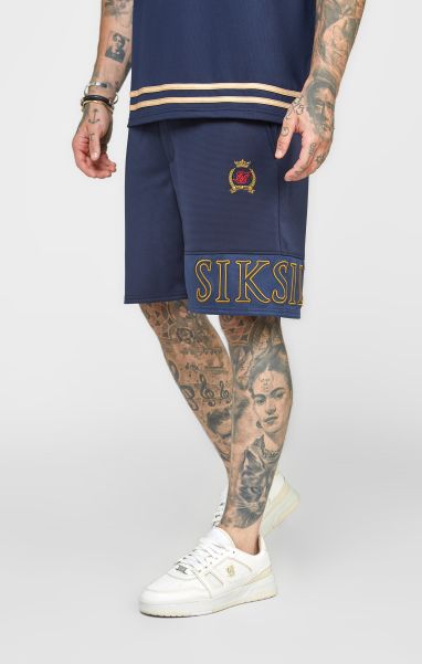Shorts Navy Embroidery Relaxed Short Sik Silk Men