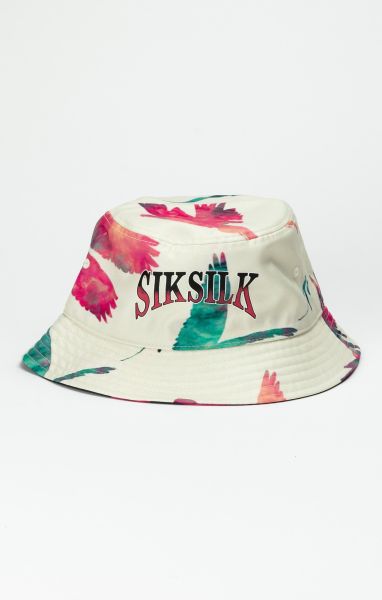 Sik Silk Black Reversable Printed Bucket Hat Headwear Men