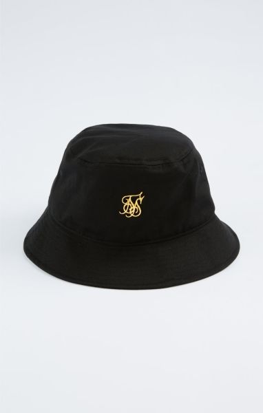 Sik Silk Headwear Black Embossed Logo Bucket Hat Men