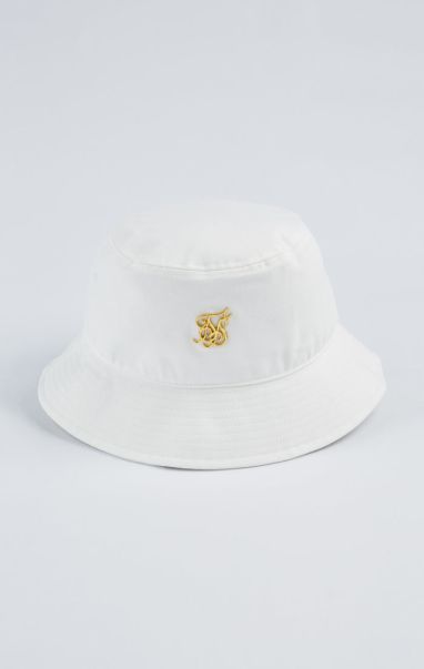 Sik Silk Men Headwear White And Gold Bucket Hat