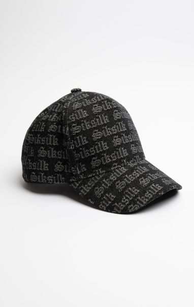 Sik Silk Men Headwear Siksilk Jacquard Denim Trucker Cap - Black