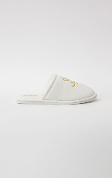 Sik Silk White Slipper With Embroidered Logo Men Trainers