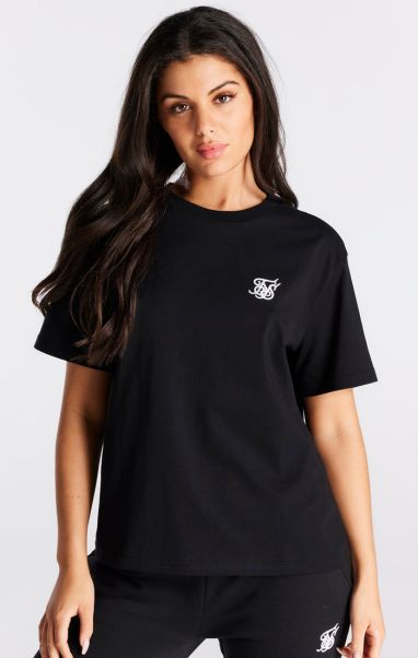 T-Shirts Sik Silk Women Black Essential Boyfriend T-Shirt