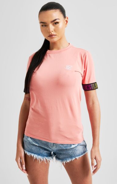 Sik Silk Coral Taped Crop T-Shirt T-Shirts Women