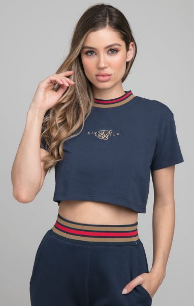 T-Shirts Siksilk Reign Crop Tee - Navy Sik Silk Women