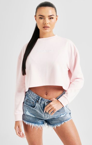 Women Hoodies Pink Signature Sweatshirt Sik Silk