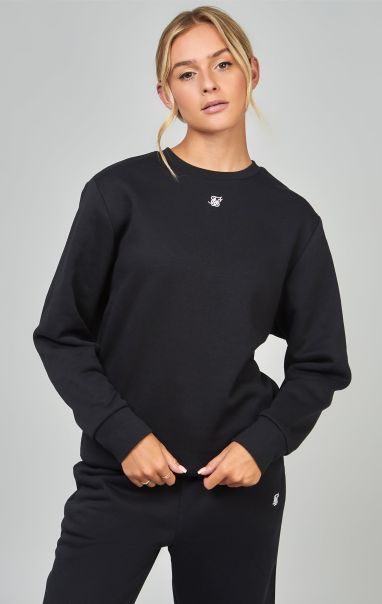 Women Sik Silk Hoodies Black Essential Sweatshirt