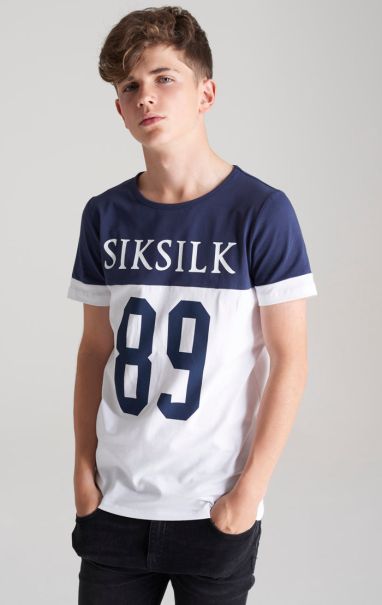 Sik Silk T-Shirts Juniors Boys Navy Branded 89 T-Shirt