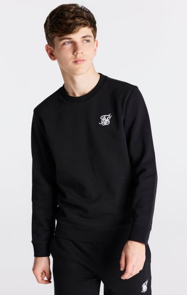 Boys Black Essentials Sweatshirt Juniors Sik Silk Hoodies