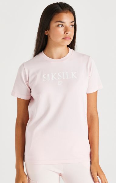 Siksilk Branded Tee - Pink Sik Silk T-Shirts Juniors