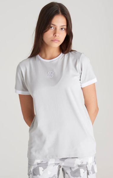 T-Shirts Girls Grey Ringer T-Shirt Sik Silk Juniors