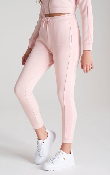 Trousers Juniors Sik Silk Girls Pink Velour Taped Track Pant